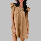 MARCELLA™ - Casual V-Neck Ruffled Midi Dress