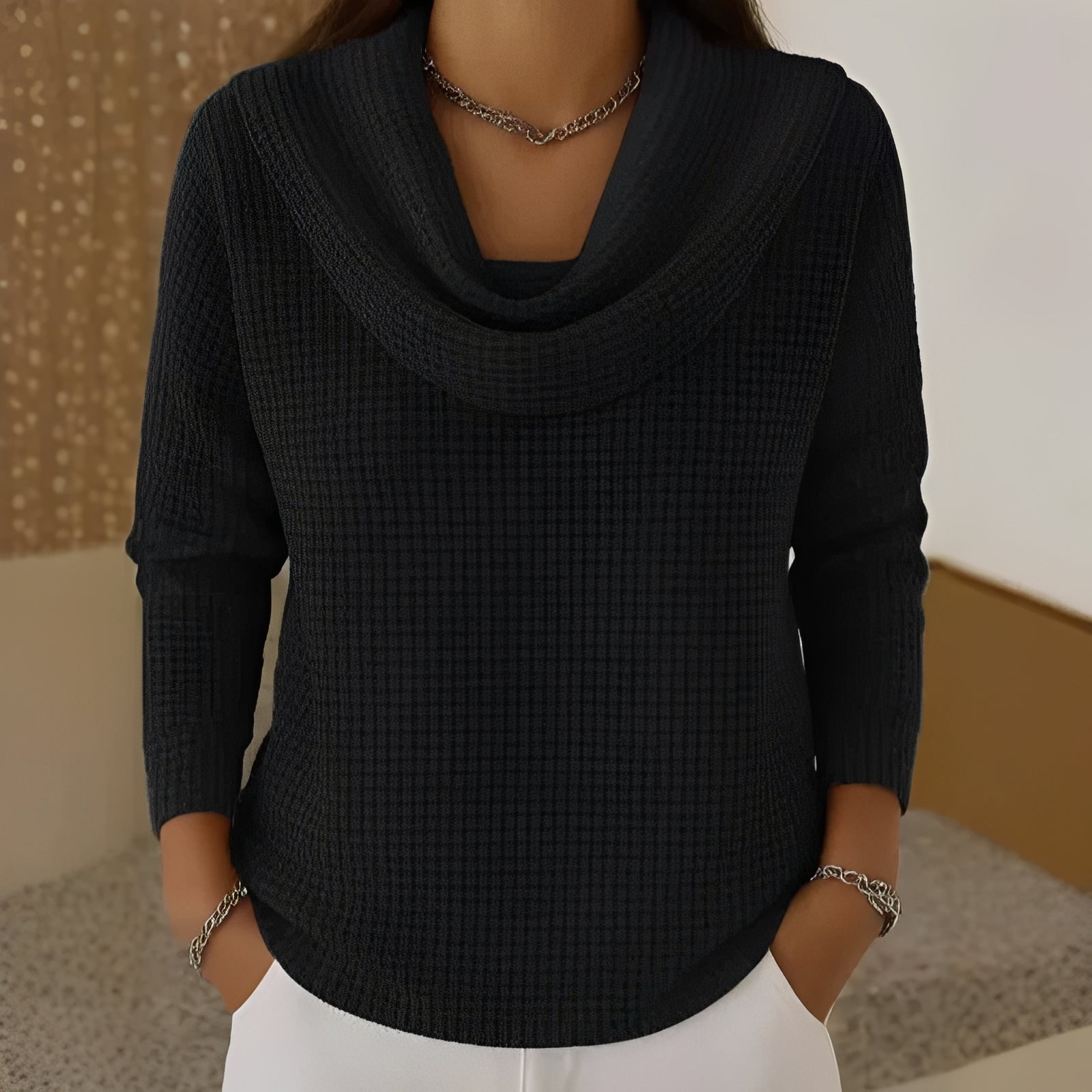 Dahlia | Textured Sweater with Collar