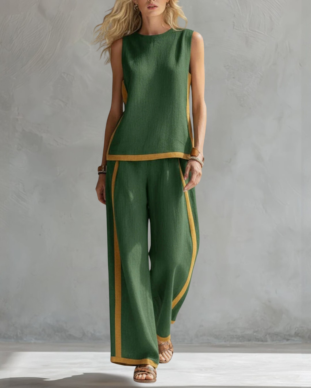 Ensemble de Deux Pièces Aurora en Lin Vert