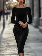 Barbara | Dopasowana Aksamitna Sukienka na Przyjęcia