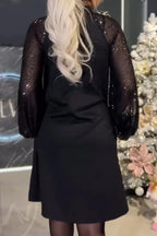 Elwira | Aksamitna Sukienka z Bufiastymi Rękawami