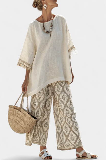 Alverra | Ensemble Sophistiqué Haut & Pantalon Décontracté