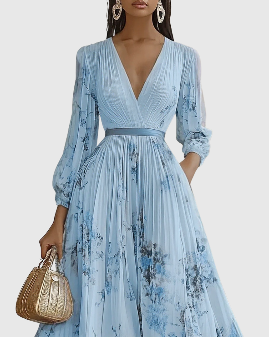 Rowella | Robe Maxi Plissée Élégante