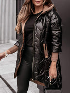 Elisa | Ciepły Płaszcz z Kapturem