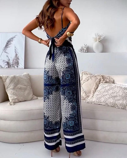 Helen | Ensemble de robe à lacets et pantalon prêt pour les vacances