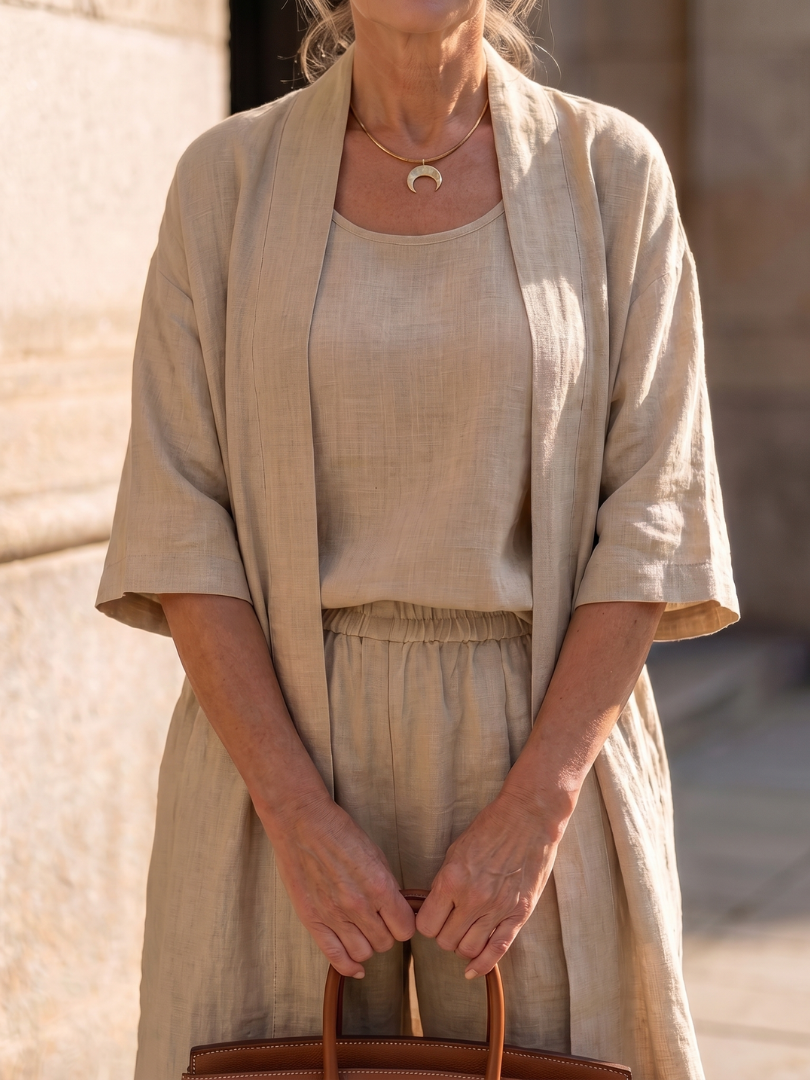 Yael | Ensemble de Haut et Pantalon Décontracté en Trois Pièces