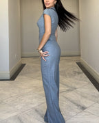 Elle | V-Neck Blouse & Pants Set