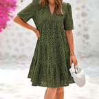 Yelena | Vestido elegante de encaje con volantes