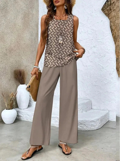 Ovelynra™ | Haut sans manches et pantalons à jambe large