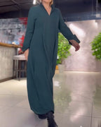 Alora | Vestido maxi suelto con abertura lateral