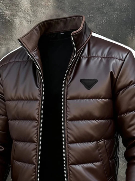 Janusz™ | Pikowana miejska skórzana kurtka