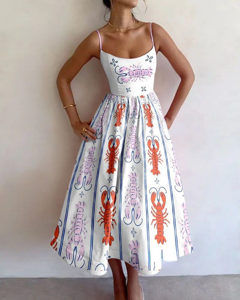 Brinleyrae | Robe Midi Fantaisie Côtière