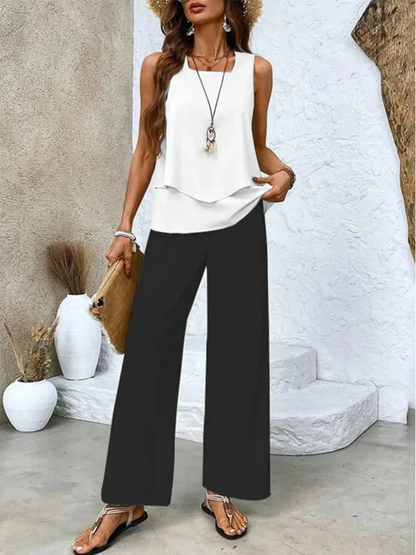 Ovelynra™ | Haut sans manches et pantalons à jambe large