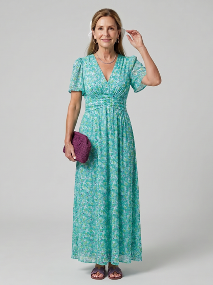 Juna | Robe midi à imprimé floral Ditsy à manches courtes