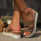 Maddie - Leopard Sandals