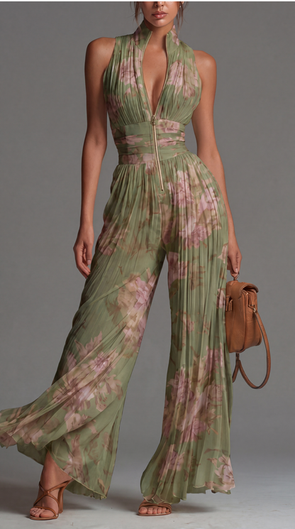Combinaison Zsófia - Combinaison en chiffon fleurie plissé