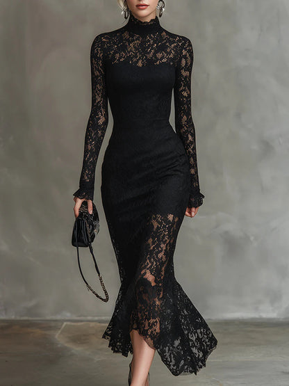 Julia | Robe Maxi en Dentelle Noire