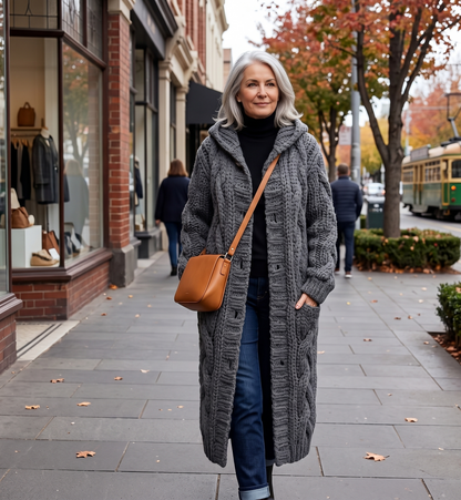 KARINA - MANTEAU ÉLÉGANT ET COSY AVEC COUVERTURE DU VENTRE