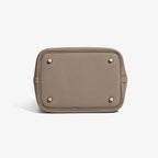 Women's Genuine Leather Silver Buckle Basket Bag