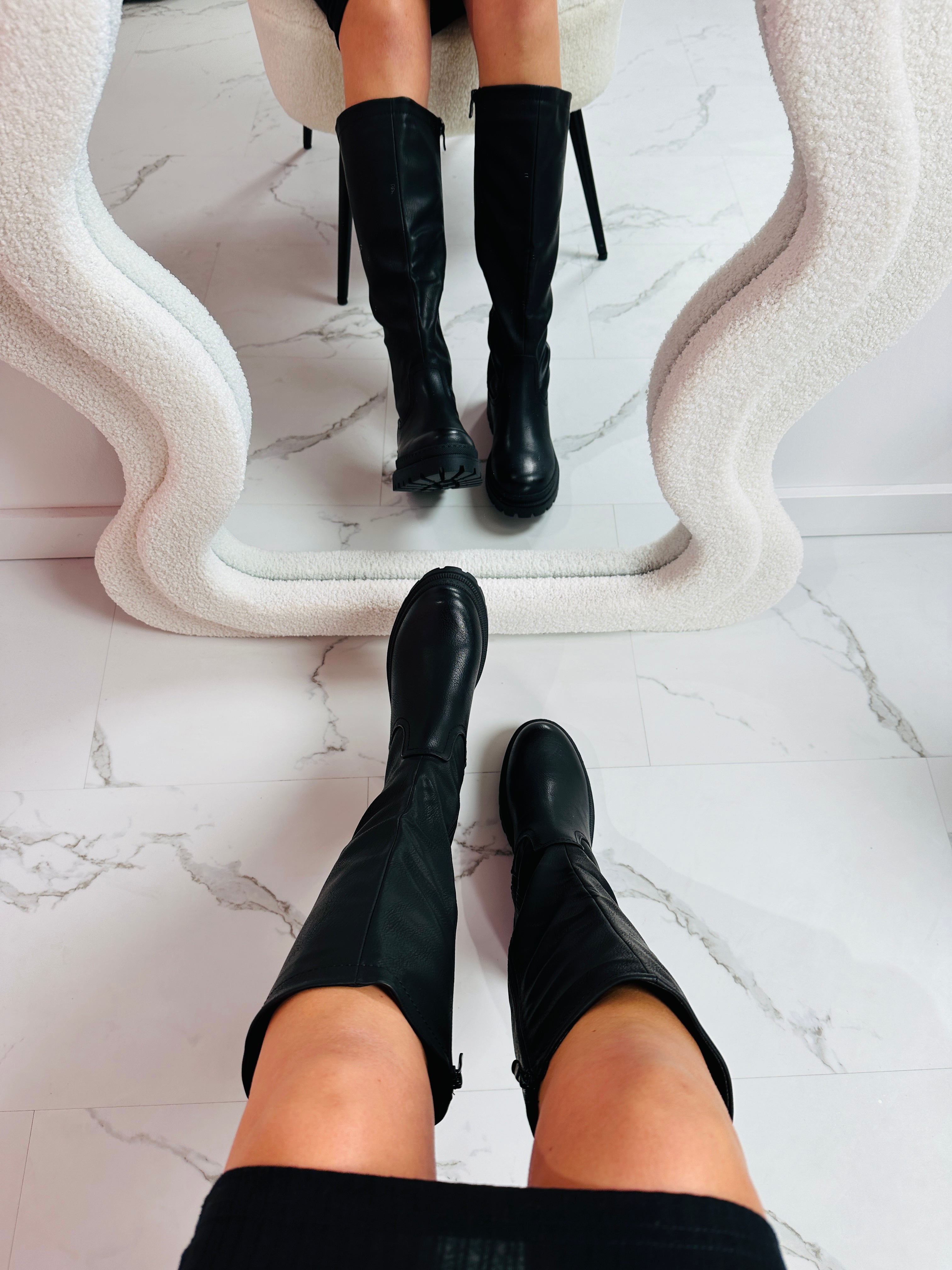 ELARÁ | Czarne wysokie kozaki