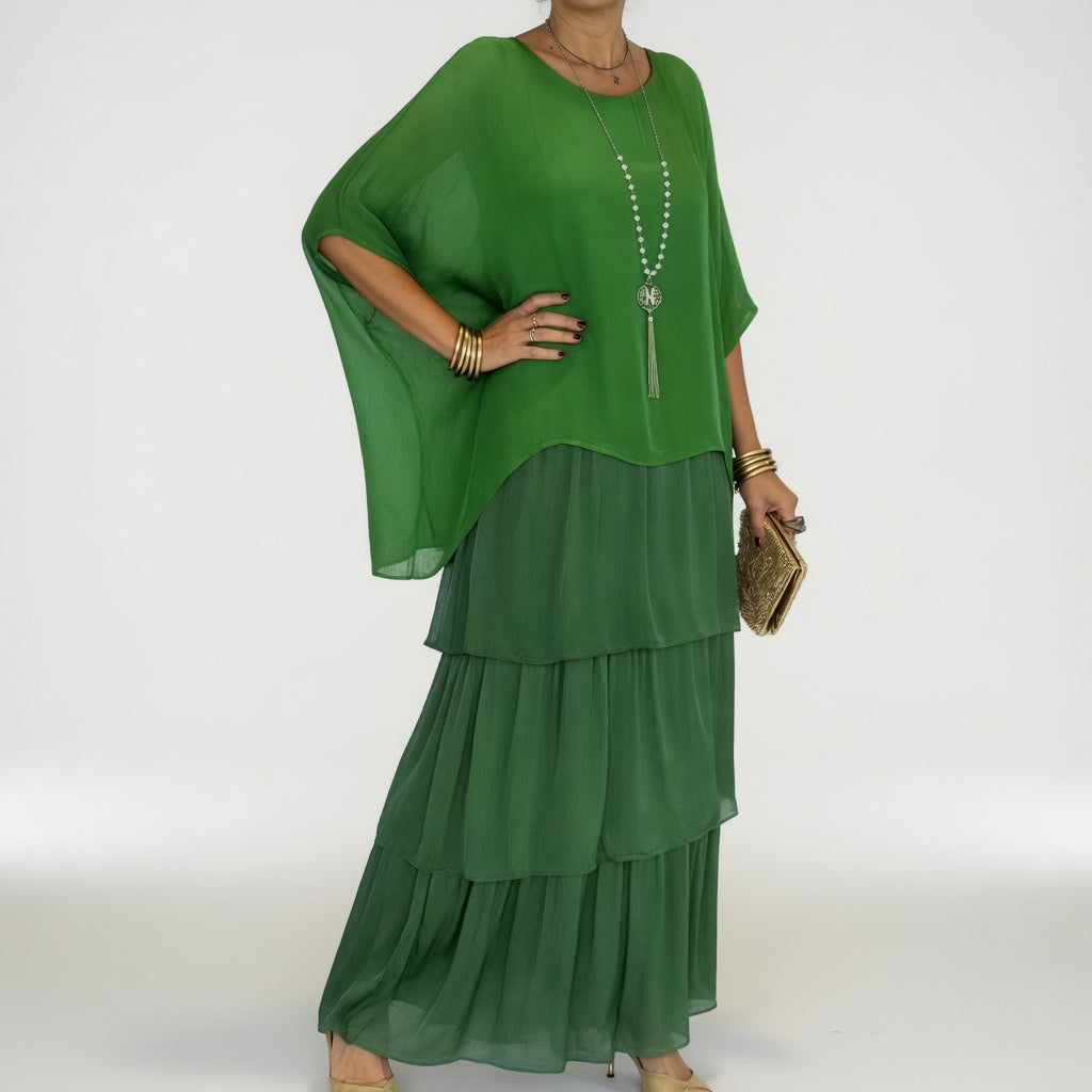 Charlotte™ — Flowing Maxi Dress with Bohemian Ruffles