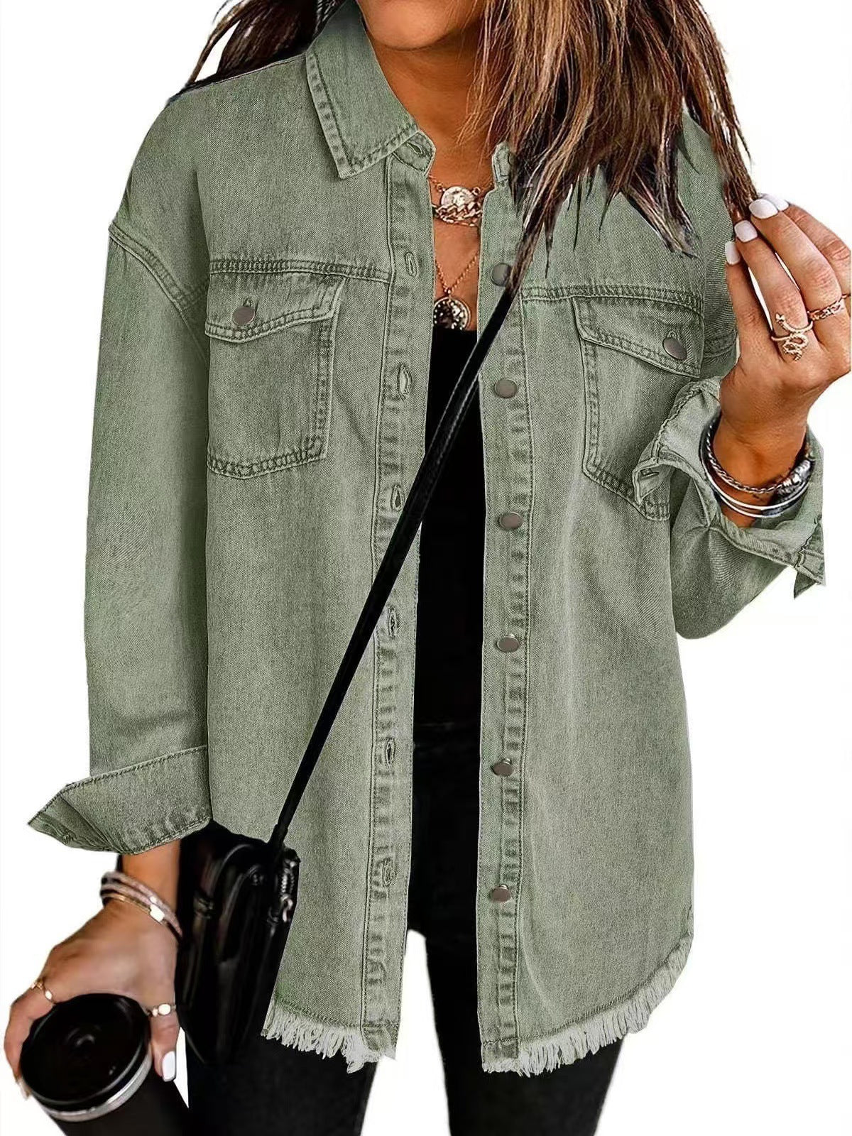 EmberElle™ | Classic Denim Utility Jacket