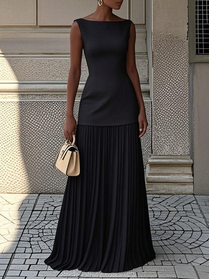 Serena | Robe Maxi Plissée