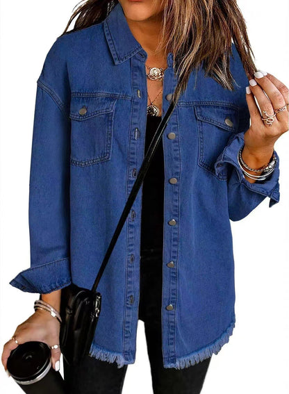 EmberElle™ | Classic Denim Utility Jacket