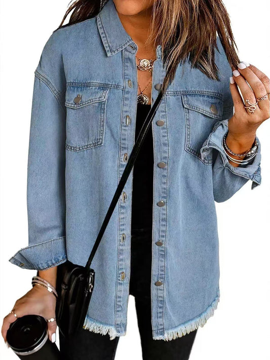 EmberElle™ | Classic Denim Utility Jacket