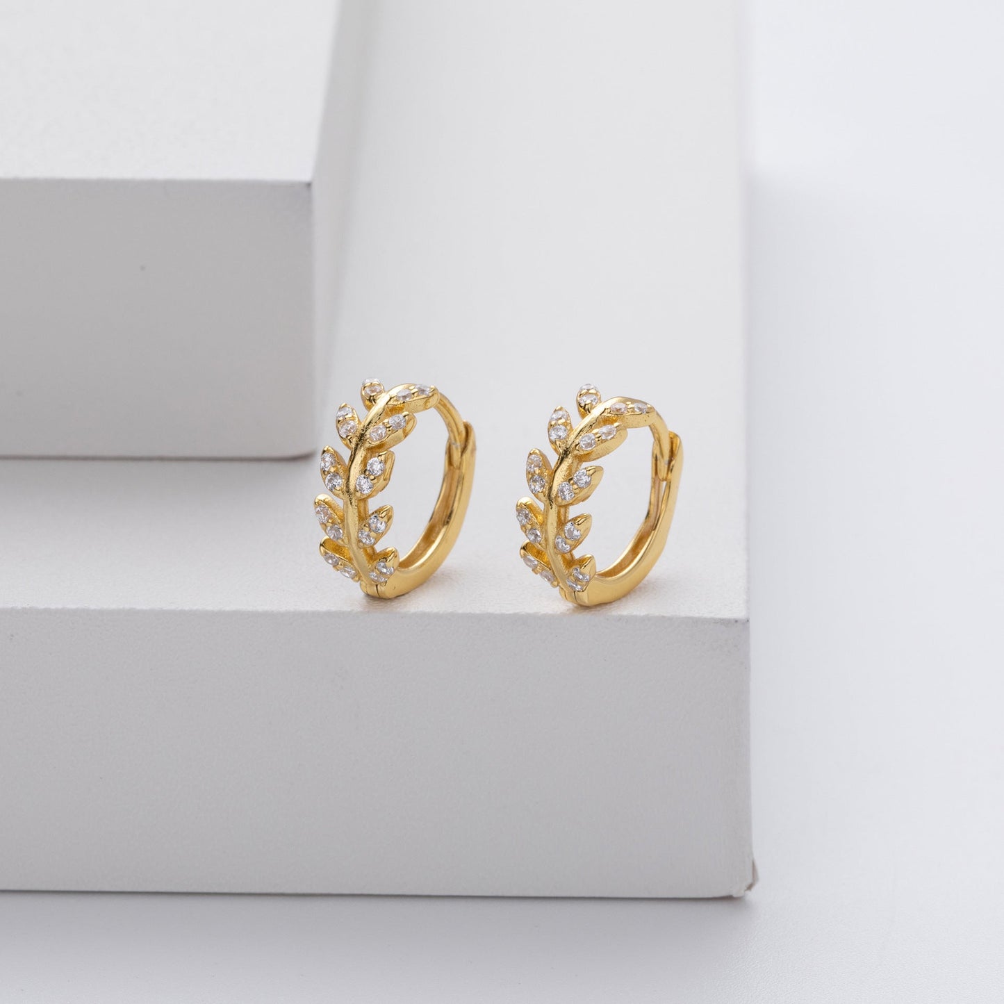 Boucles d'oreilles en argent en forme de feuille