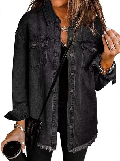 EmberElle™ | Classic Denim Utility Jacket