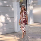 LUCIANA™ – Elegant Casual Short Sleeve Midi Dress