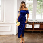 EVELINE™ - Off-Shoulder Velvet Long Dress