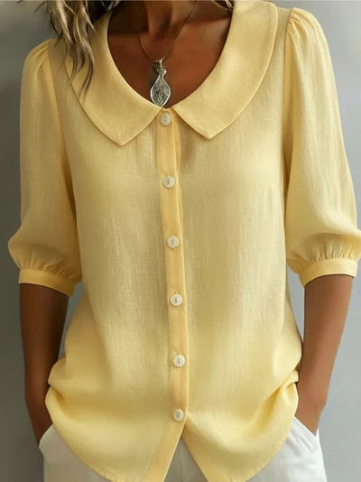 Winona™ | Minimalist Button Collar Top