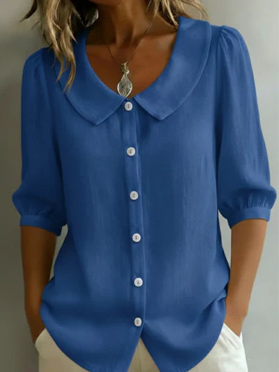 Winona™ | Minimalist Button Collar Top