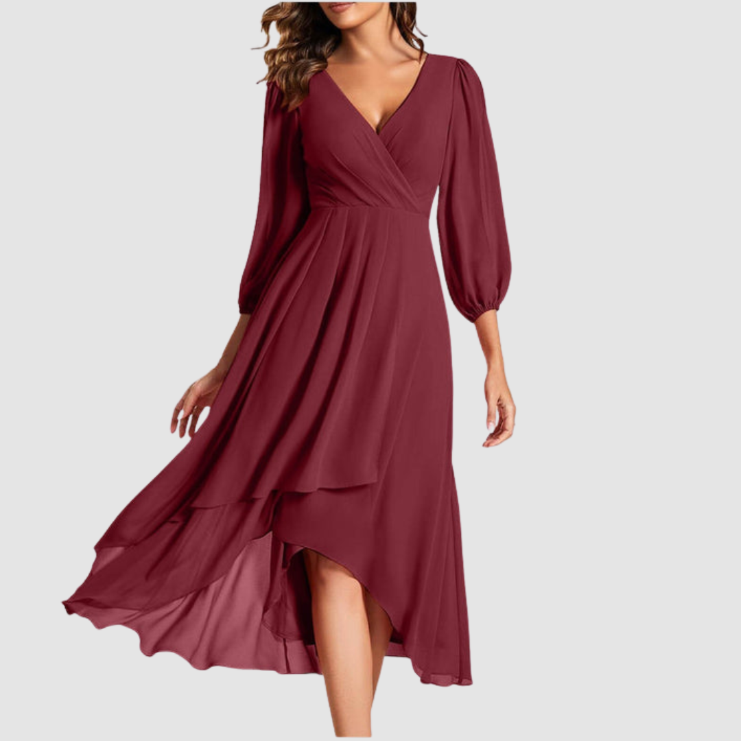 Mia™ Robe Longue Élégante à Col V