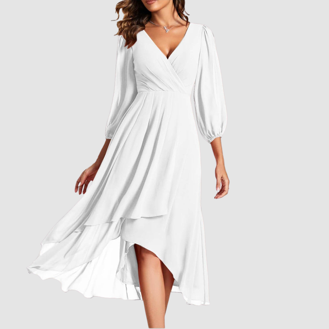 Mia™ Robe Longue Élégante à Col V