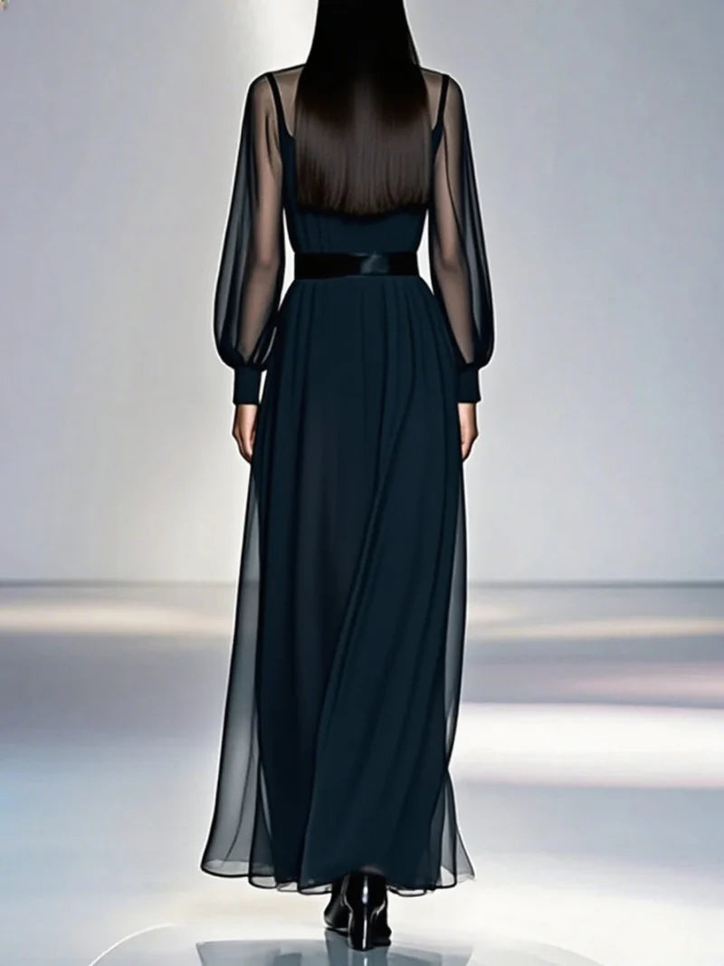 Rościsława™ | Elegancka prześwitująca sukienka wieczorowa