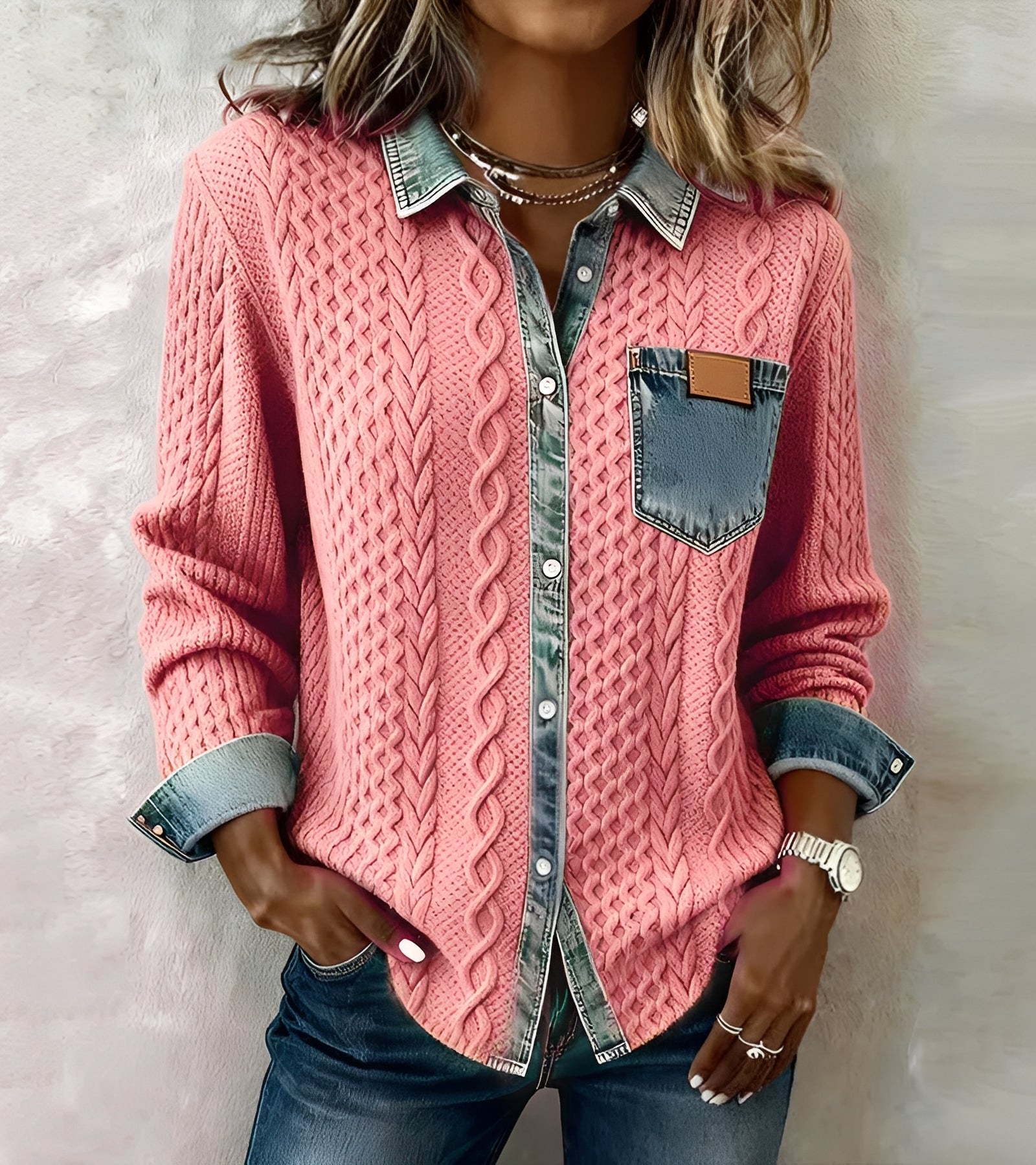 Juliane | Knitted Denim Sweater