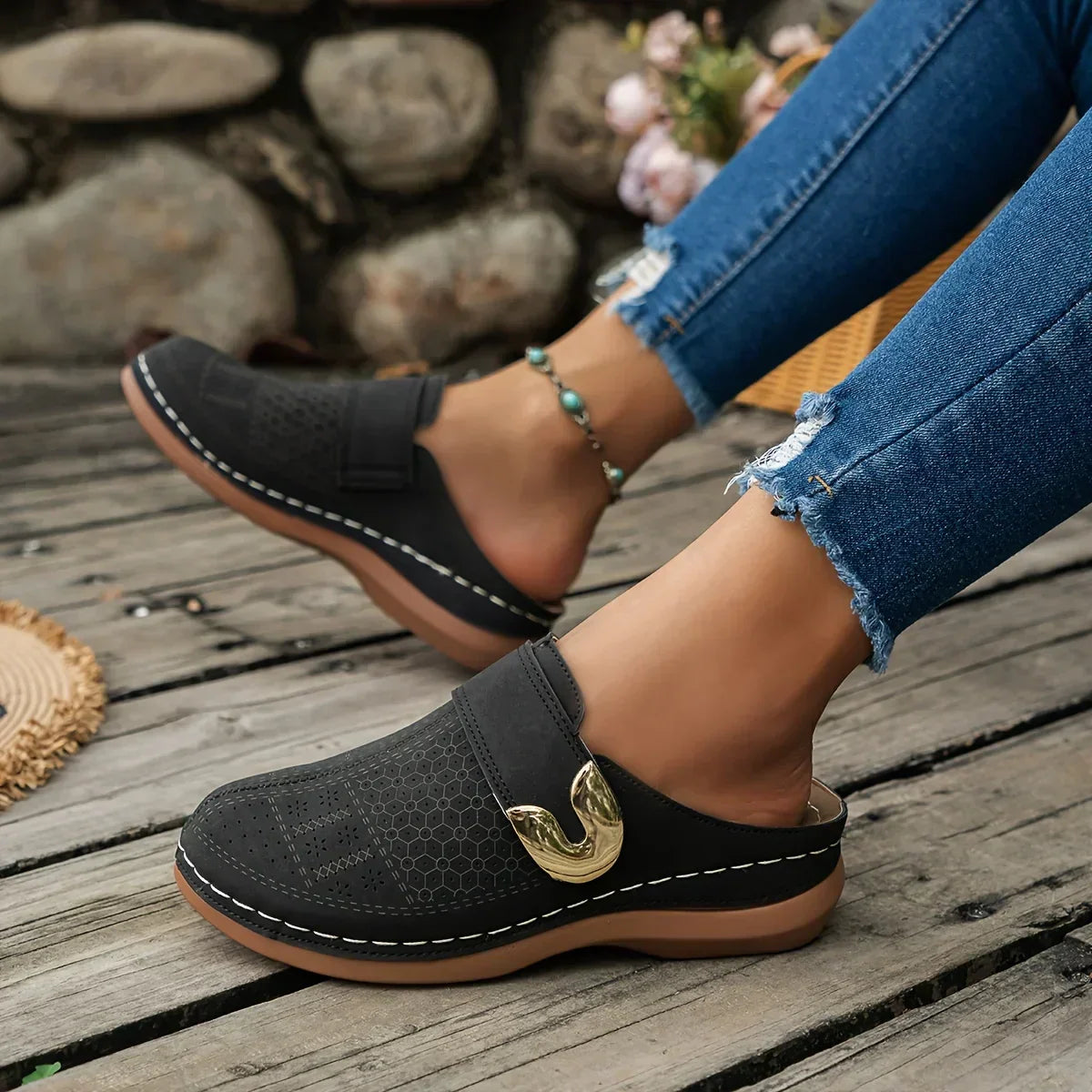 Caprielle™ Sandales à semelles compensées chic