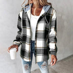 Elvanna™ | Casual Check Long-Sleeve Jacket