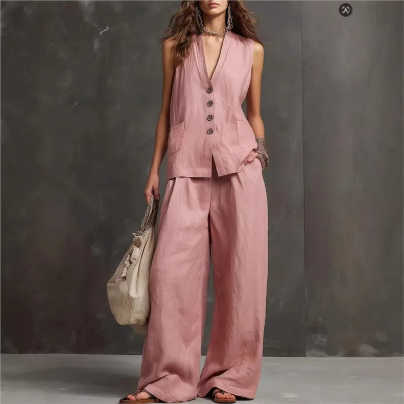 Monica | Casual Two-Piece Set for the Office and Summer