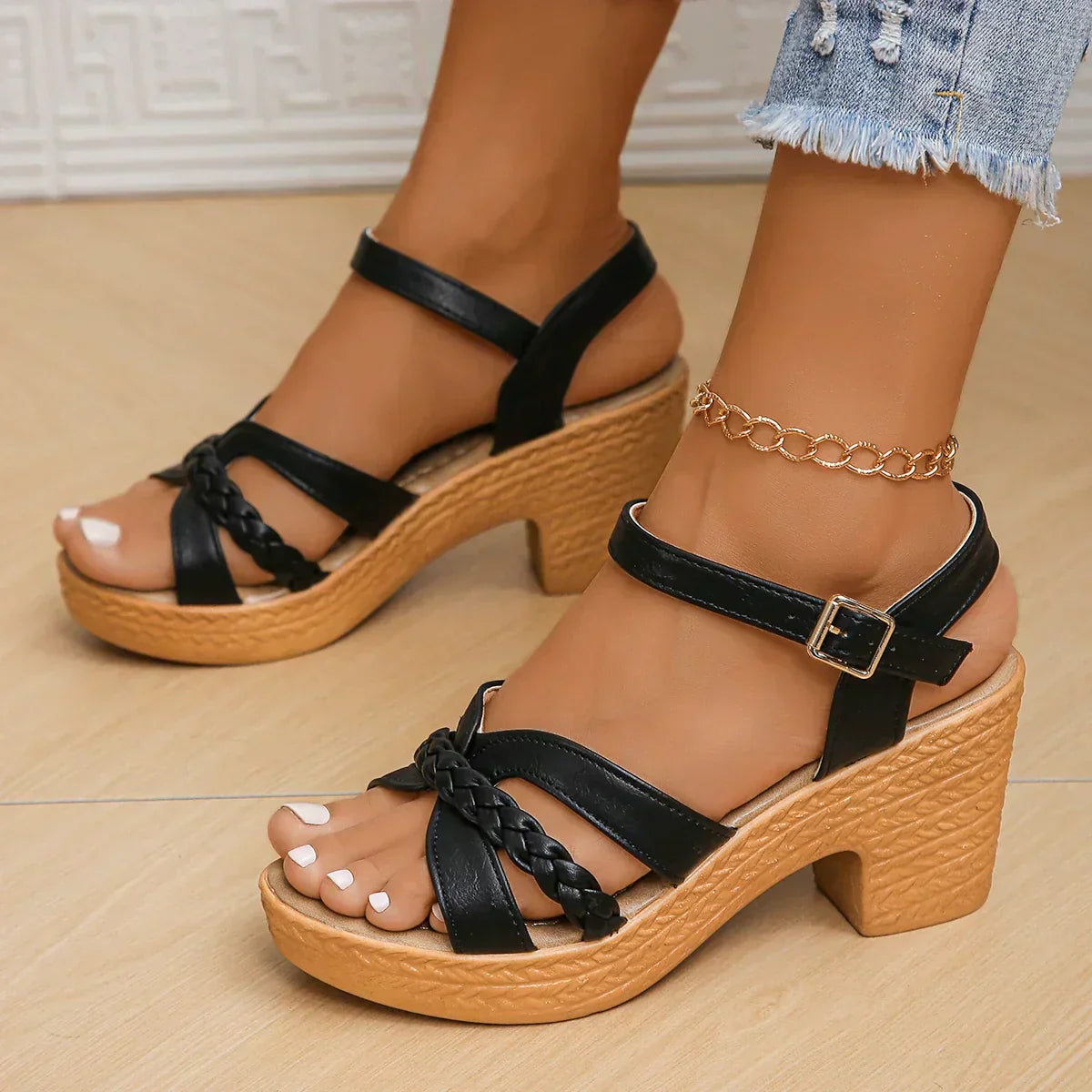 Gianna™ Sandales Classiques à Talon Moyen