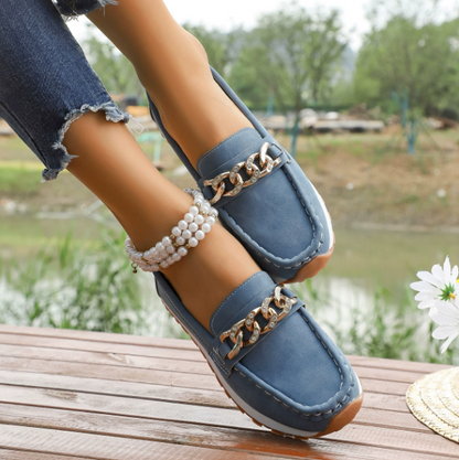 Elle - Mocassins Orthopédiques avec Boucle en Diamant