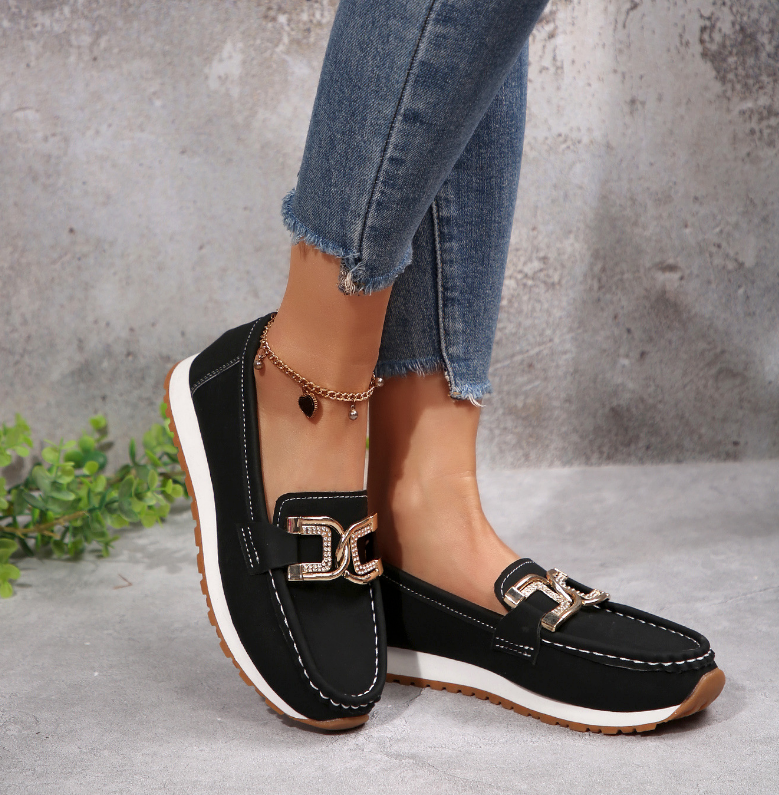 Emma - Mocassins Chic avec Boucle en Diamant