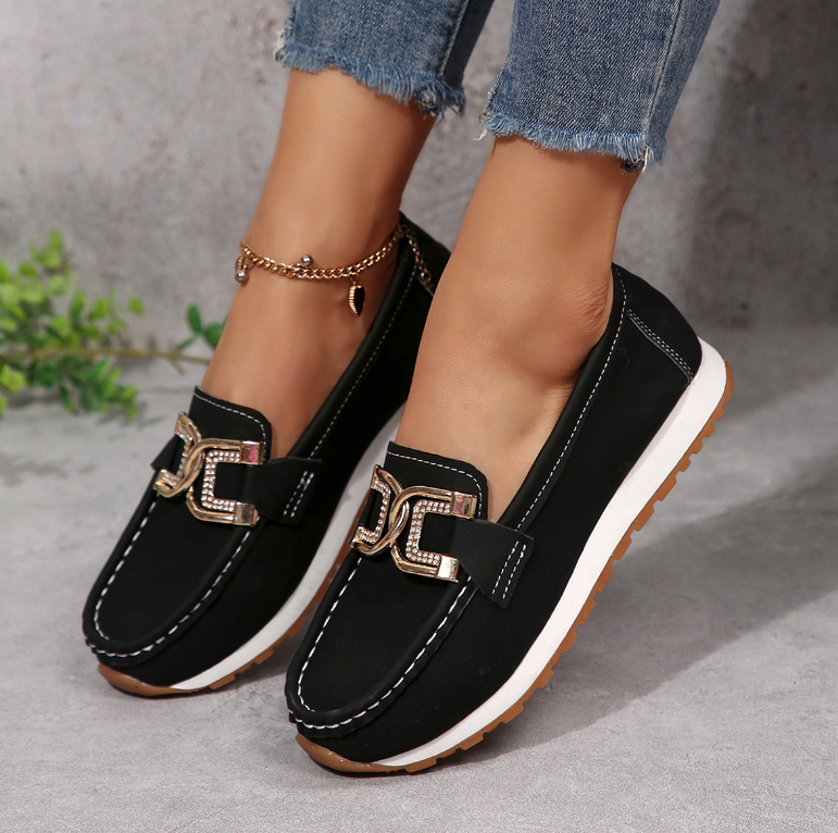 Emma - Mocassins Chic avec Boucle en Diamant
