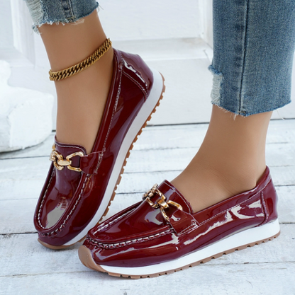 Eleanor - Mocassins Bordeaux Brillants