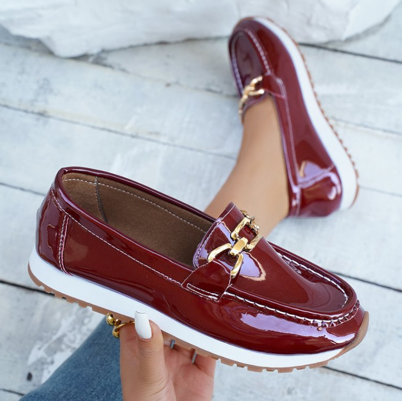 Eleanor - Mocassins Bordeaux Brillants