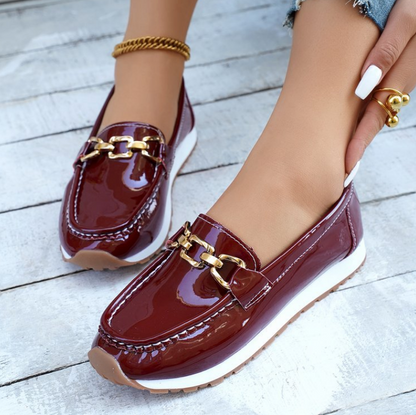 Eleanor - Mocassins Bordeaux Brillants