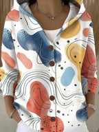 Czesława™ | Teksturowany kardigan z kapturem zapinany na guziki